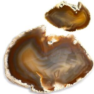Polished Brown Agate Slice with Natural Edge – One-of-a-Kind Crystal Art Piece